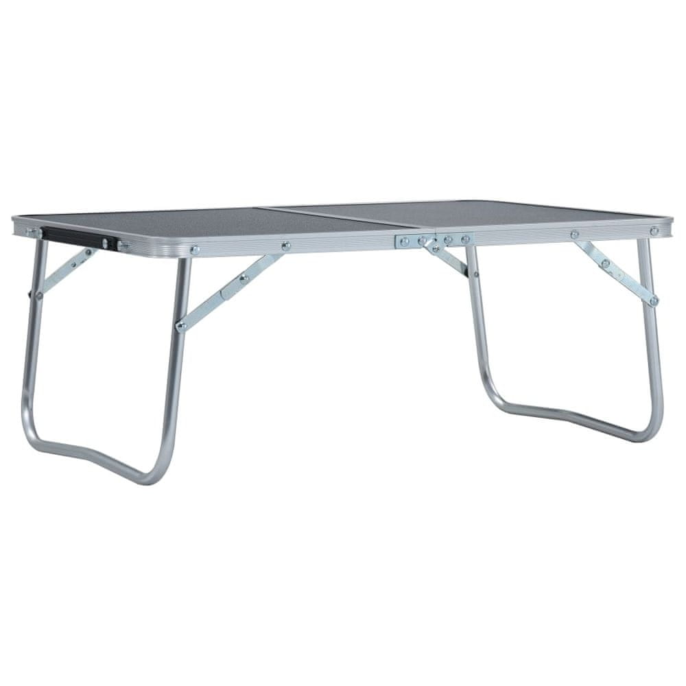 Vidaxl Skladací stôl, sivý, hliník, 60 x 40 cm